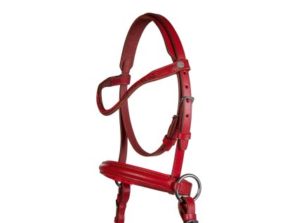 Uzdečka bezudidlová Funny Horses (Barva červená, Vel. minishetty)