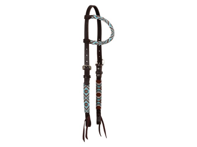 0049872 diamonds beaded oiled western one ear bridle plh01048