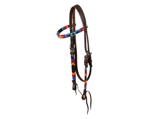 0049846 serape beaded oiled western bridle plh01045