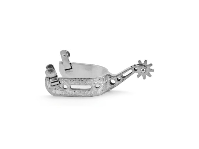 0009592 aluminum engraved spurs with holes sr00243