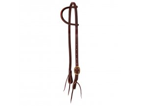 0037407 one ear headstall with oily leather round leather on ear brass buckl br00470