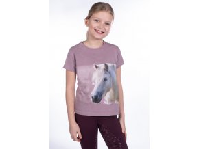 Dětské tričko s koněm HKM Alva (Barva fialová, Vel. 98/104)