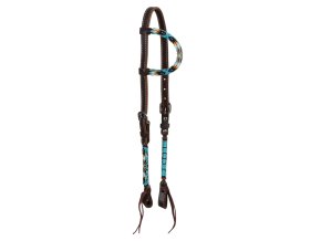 0049874 navajo sky beaded oiled western one ear bridle plh01044