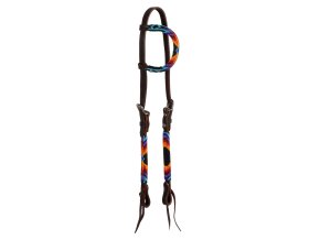 0049873 serape beaded oiled western one ear bridle plh01046