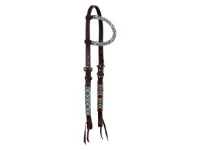 0049872 diamonds beaded oiled western one ear bridle plh01048
