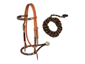 0042294 burgundy pearls set with horsehair mecate reins plh01017