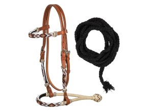 0046288 bridle with beaded soutwest decorations and cottono mecate reins plh01013