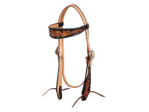 0044867 western bridle dark floral tooling plh01036