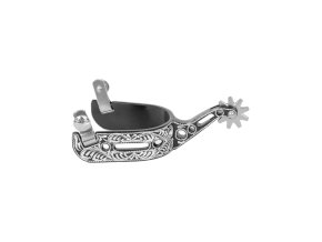 0009591 aluminum engraved spurs with hole black color sr00243b