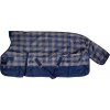 Nepromokavá deka se zvýšeným krkem HKM Charlotte Karo Light (Barva modro - hnědá, délka 115 cm)
