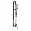 0049874 navajo sky beaded oiled western one ear bridle plh01044