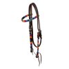0049846 serape beaded oiled western bridle plh01045