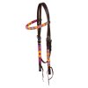 0049828 multicolor beaded oiled western bridle plh01049