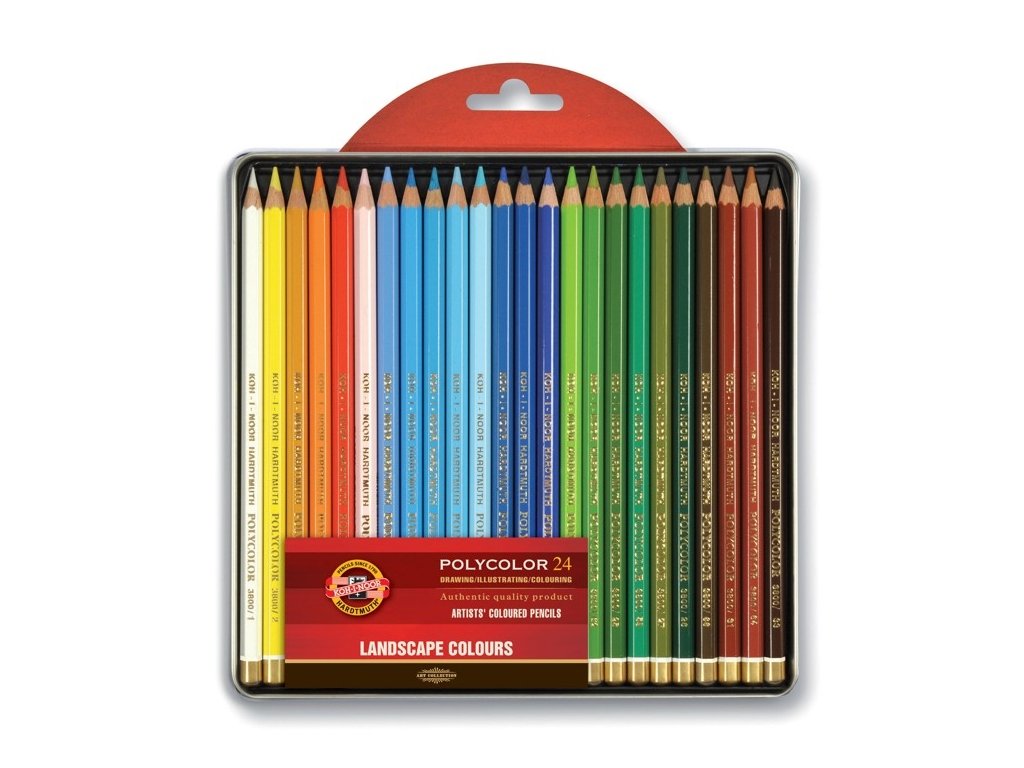 8666 1 pastelky koh i noor 3824 24 odstinu polycolor krajina