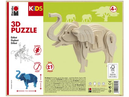 971 1 marabu mara 3d puzzle drevene slon