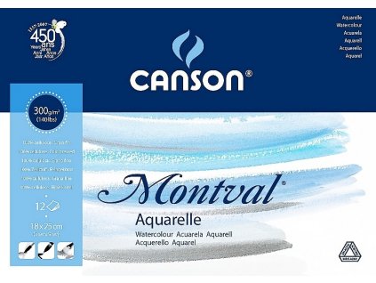 5753 akvarelovy papir canson montval blok 18x25 cm 300g 12 listu
