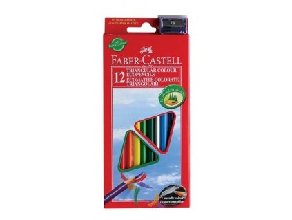 2876 1 trojhranne pastelky faber castell eco 12 ks orezavatko