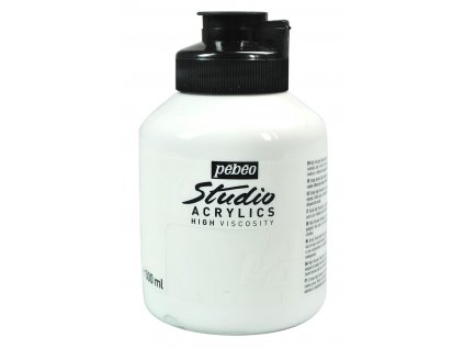 pebeo studio acrylics 500ml 011 white titane