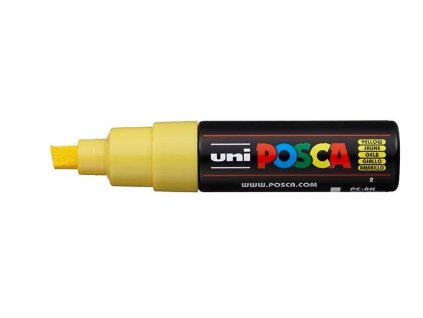 uni pc 8k posca akrylovy popisovac 8 mm zluty 2