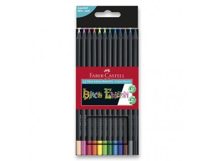 72596 6 pastelky trojhranne faber castell black edition 12 barev
