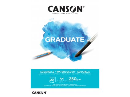 Akvarelový papír Canson Graduate Aquarelle blok A3 250g, 20 listů