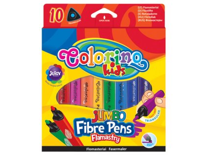 Colorino kids Fixy Jumbo trojhranné 10 barev juicy
