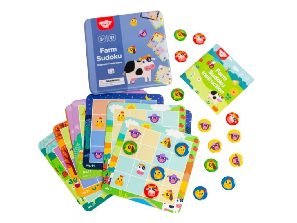 TOOKY TOY Gra Sudoku Dla Dzieci Wersja Farma