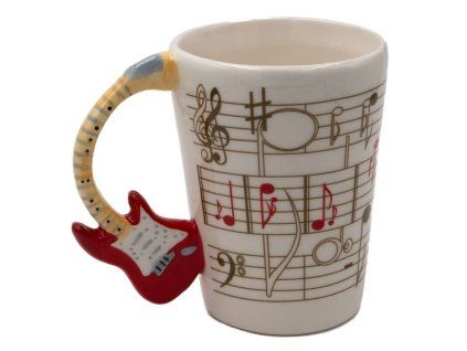 de ceramic mug guitar handle