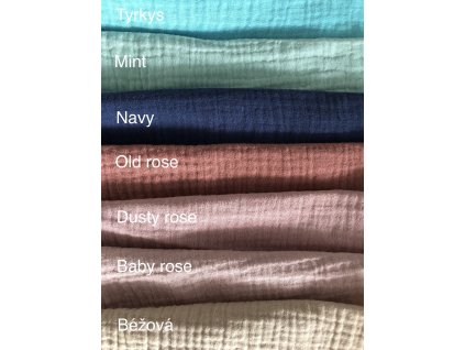 Jednobarevný mušelín (Barva Růžová)