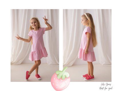 Šaty s volánkem - BABY PINK | LILY GREY