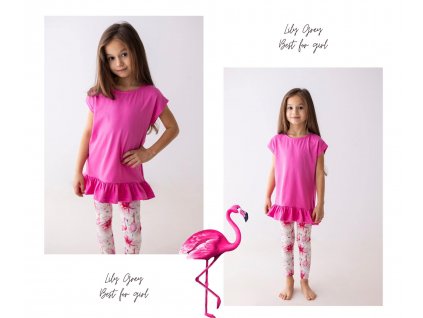 Tunika s volánkem PINK (velikosti dětské 98)