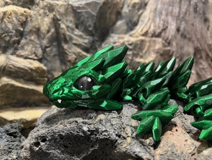 Drahokamový dráček velký smaragdový 30 cm