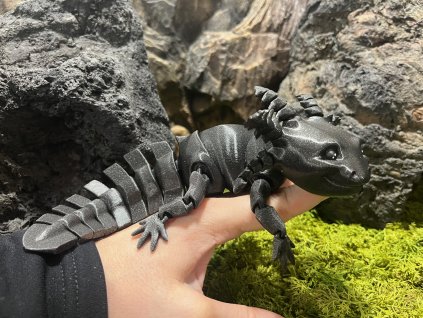 Axolotl galakticky černý 23 cm - vodní dráček 3D tisk