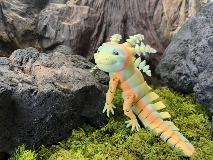 Axolotl culící se broskvový 23 cm - vodní dráček 3D tisk