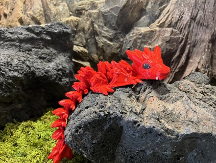 Drahokamový dráček střední červený 29 cm