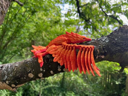 Flexi ohnivý pták Fénix délka 24 cm