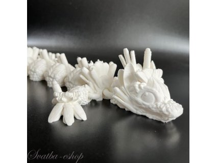 Sushi dráček bílý k domalování délka 40 cm 3D tisk