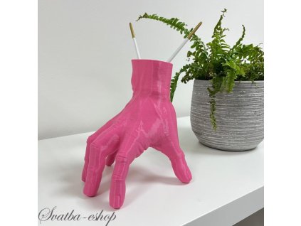 Ruka růžová výška 17 cm 3D tisk - stojan na tužky