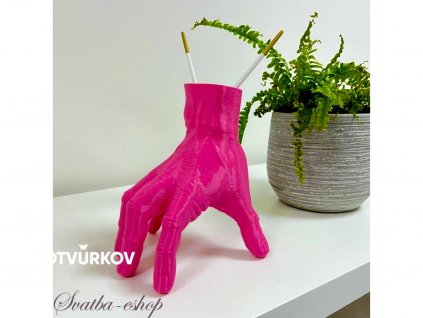 Ruka magenta výška 17 cm 3D tisk - stojan na tužky