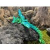 Krystalový drak Blue-Green s křídly 46 cm - 3D tištěný drak s křídly