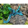 Krystalový drak s křídly modro tyrkysový délka 46 cm 3D tisk
