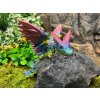 Krystalkový dráček střední s křídly duhový 23 cm 3D tisk