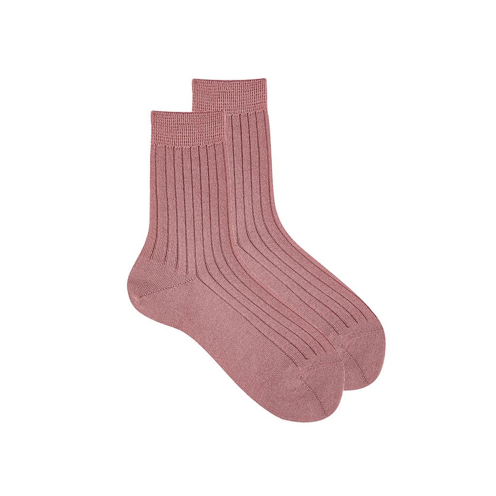 rib wool short socks strawberry