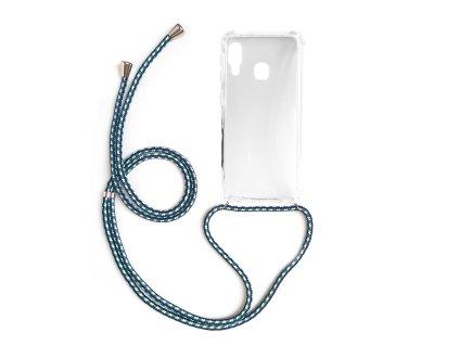 Pruhledne pouzdro se snurkou na krk pro mobil Samsung A20E crossbody obal na mobil pouzdronamobil.net