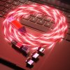 Svítící Magnetický nabíjecí kabel se 3 konektory | samostatné konektory (Barva Barevná)