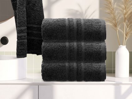 Ručník Comfort 50 x 100 cm černý, 100% bavlna do moderní koupelny
