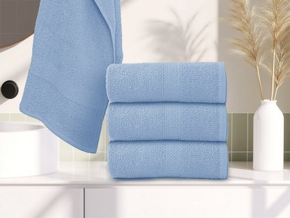 Ručník BASIC ONE 50 x 90 cm světle modrý, 100% bavlna – měkký a savý