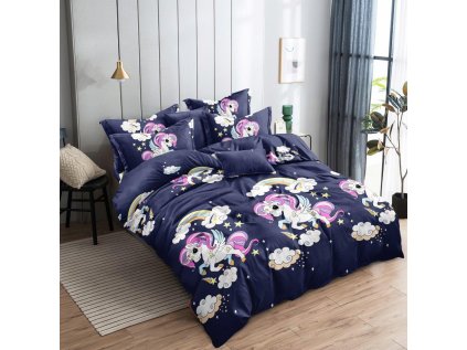 Dětské povlečení z mikrovlákna UNICORN modré (Rozměr povlečení 70 x 80 cm | 140 x 200 cm)