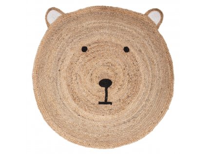 46956 detsky jutovy koberec bear head 100 cm