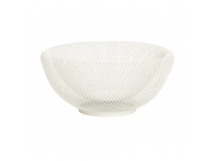 Bílý kovový koš na ovoce Ø 25 cm - objevte styl a funkčnost v jednom. Ideální doplněk pro váš interiér.